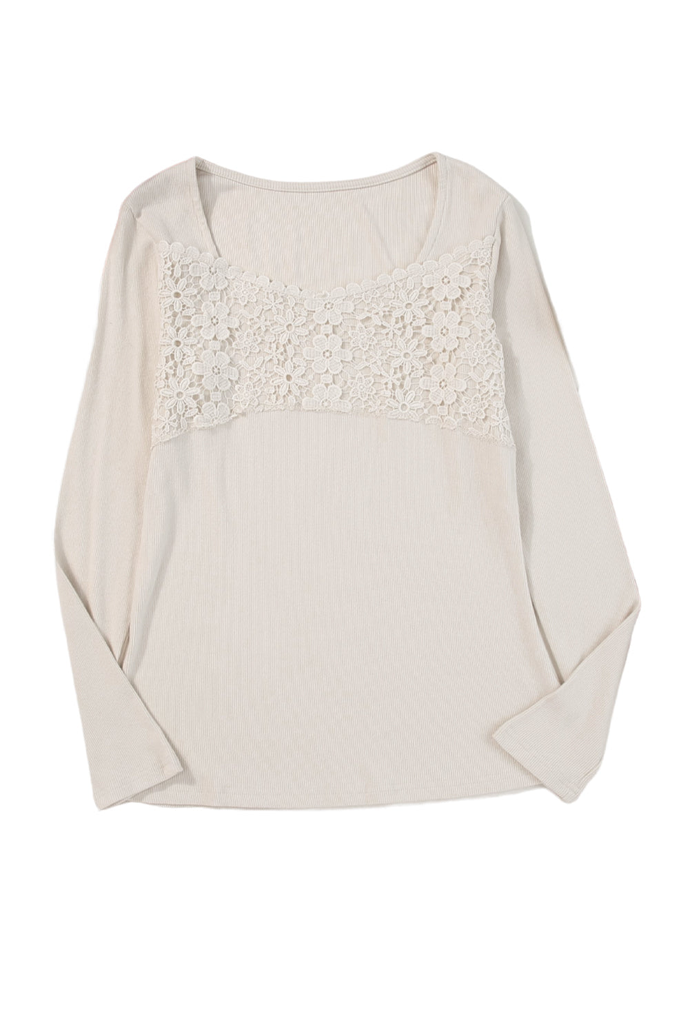 Women's Top with Long-Sleeve Crochet V Neck