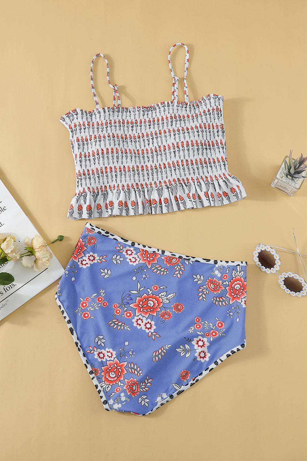 Women's swimsuits Featuring Shirred High waisted