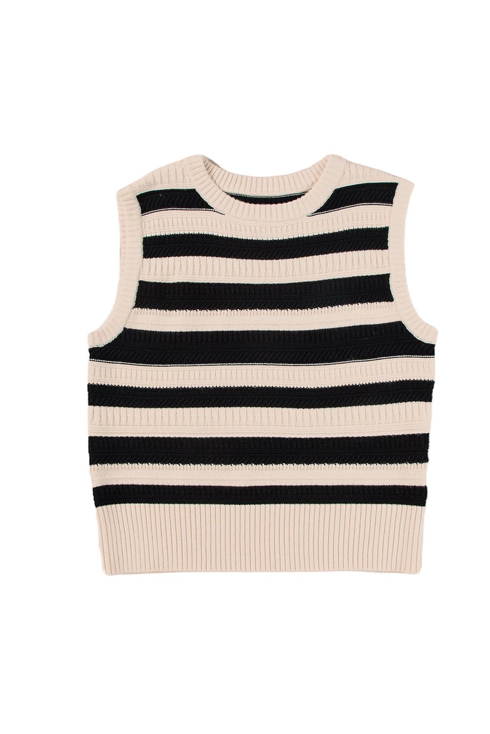 Women's Sweater Rib-Knitted Trim Knitted Vest