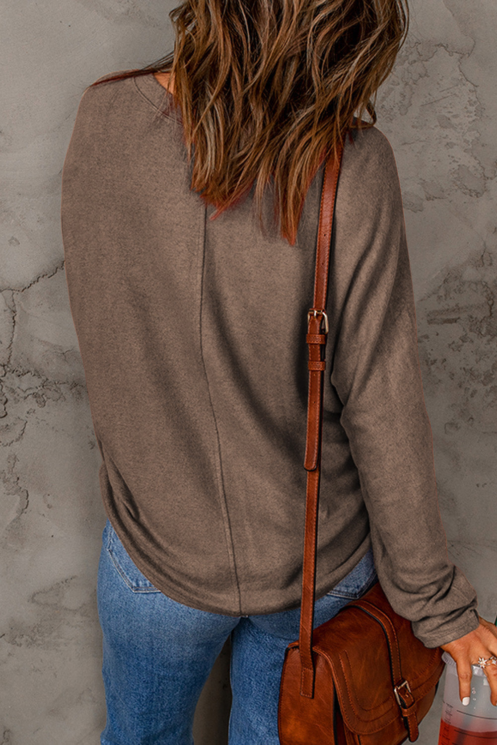 Women's Top with Fiery Solid Long-Sleeve