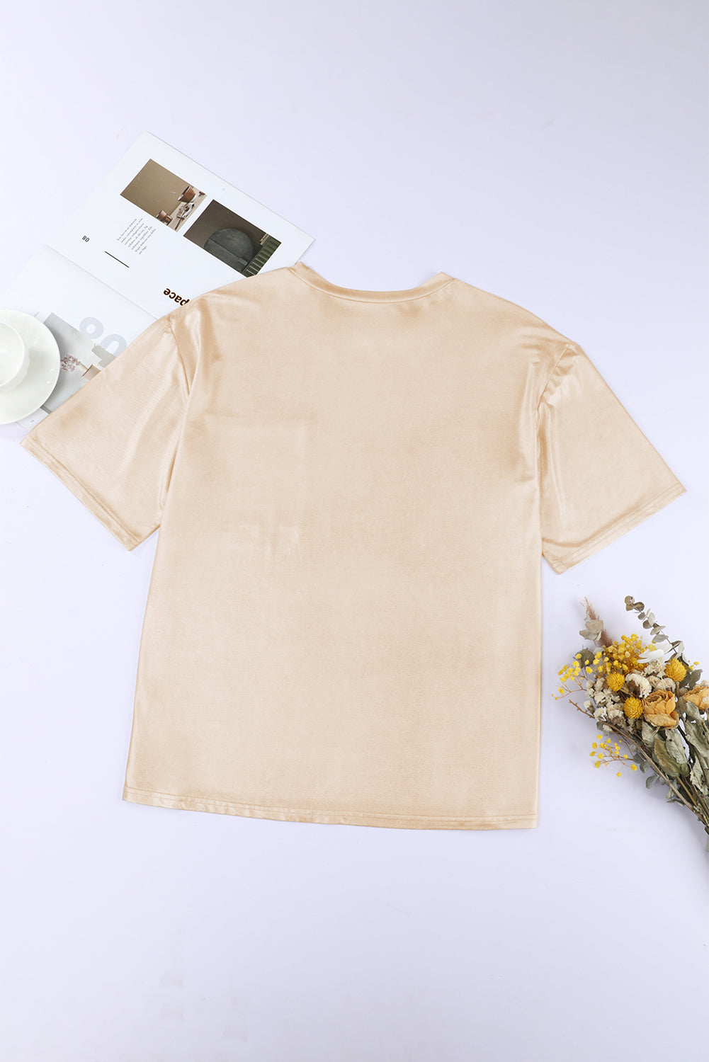 Women's T Shirt Featuring Relaxed Fit Chest Pocket