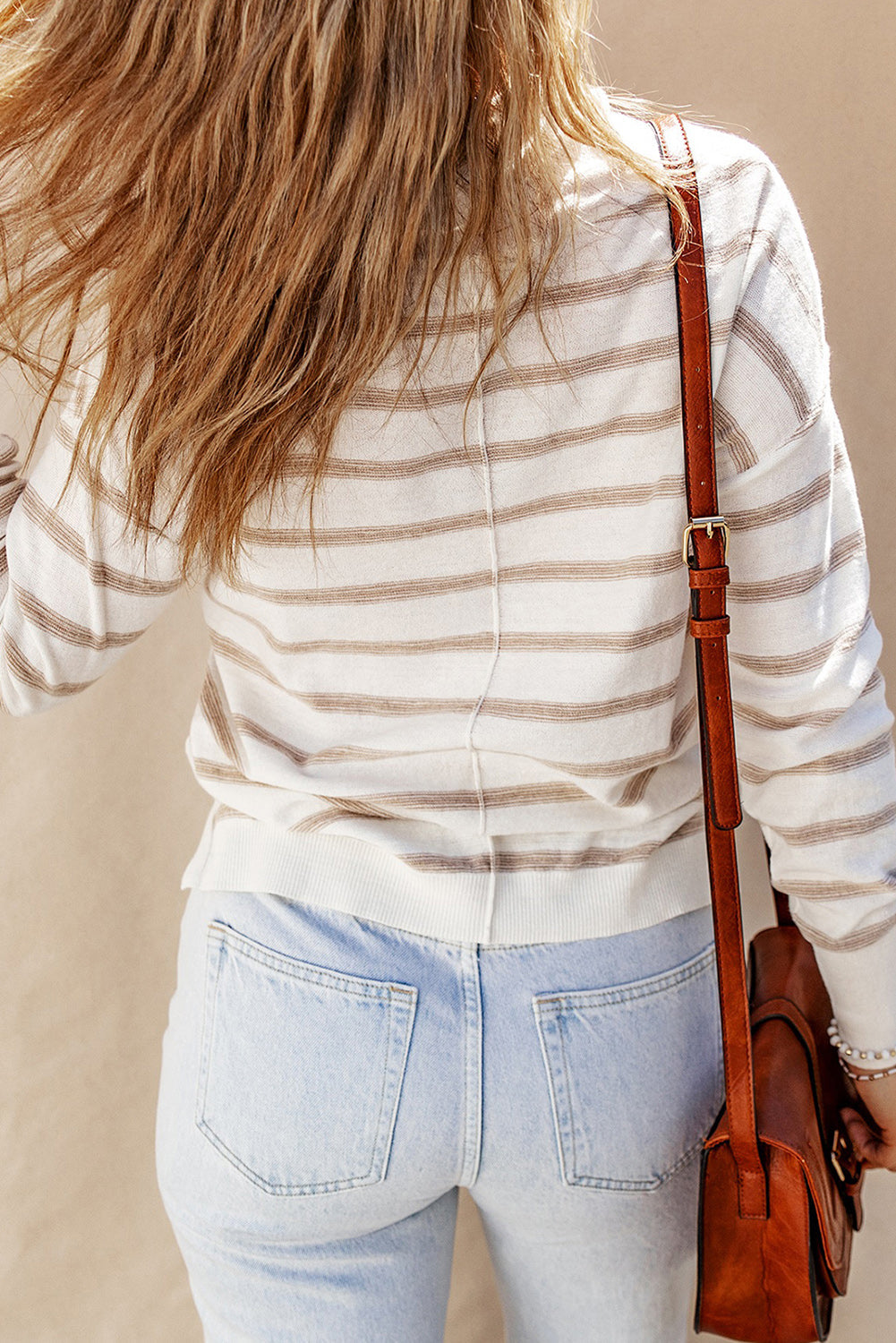 Women's Sweater Featuring Cowl Neck Striped