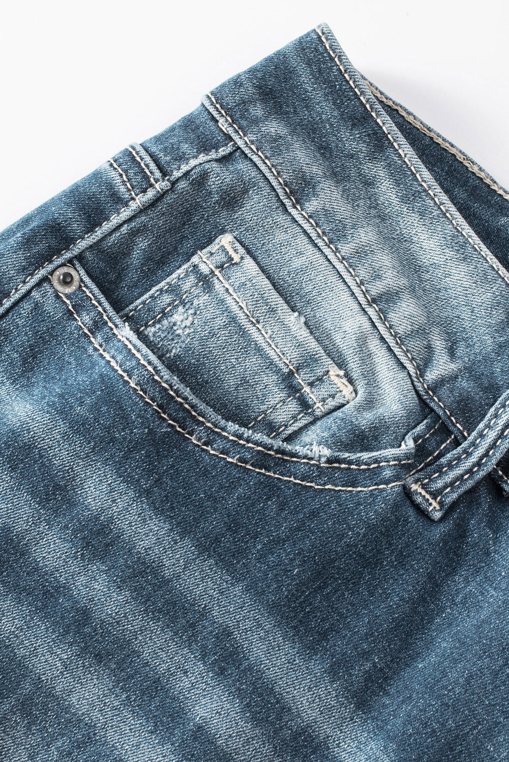 Women's Jeans Featuring Distressed Ripped Slim-Fit