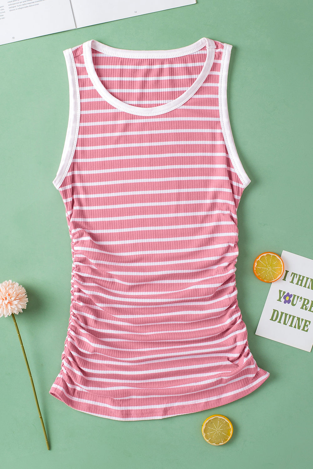 Women's Top Featuring Round Neck Sleeveless Slim