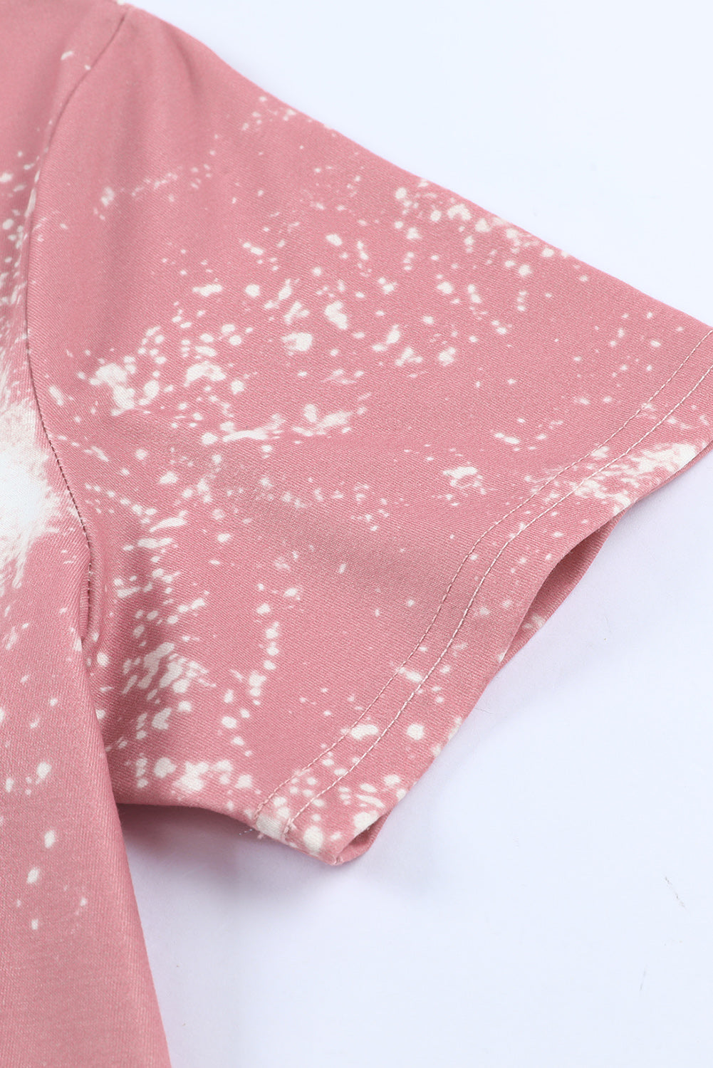 Women's T Shirt with Bleached Short-Sleeve