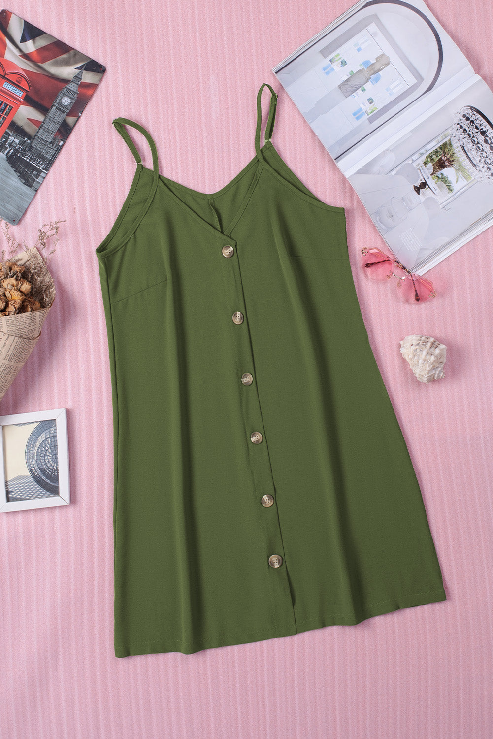 Button-Front Slip Dress