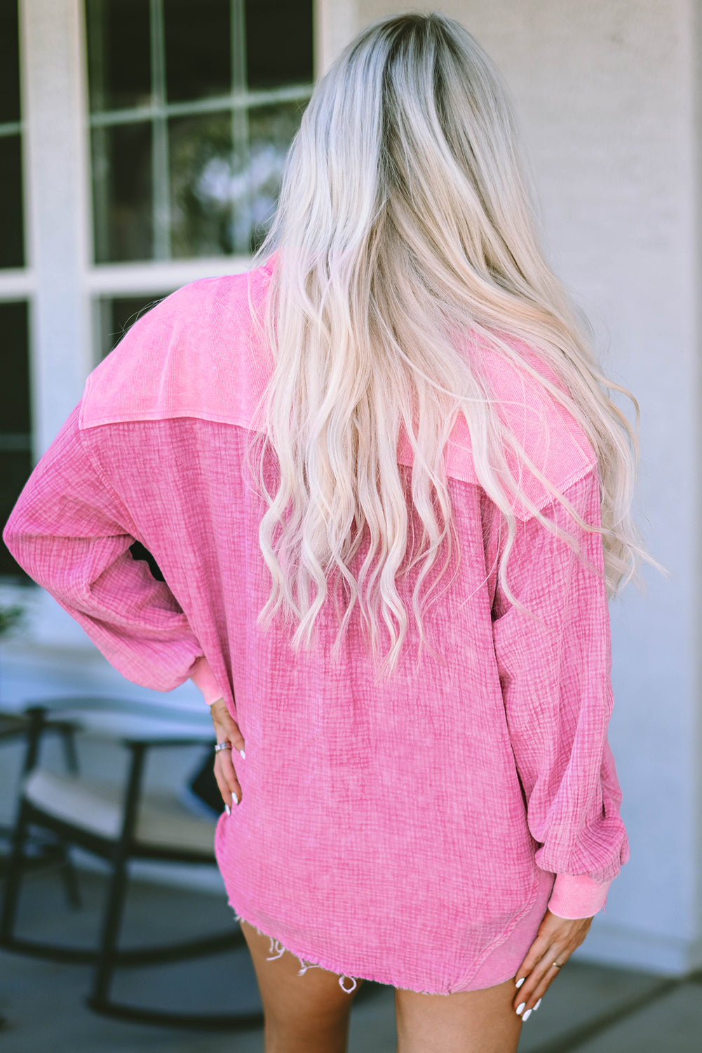 Women's Shacket Featuring Mineral Washed Cotton
