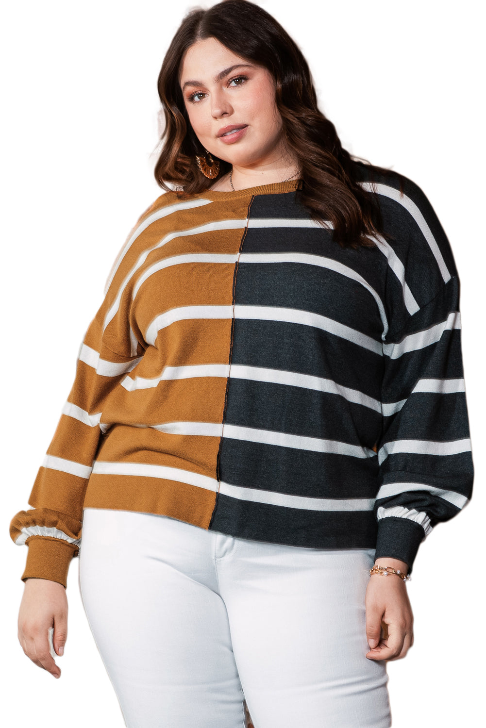 Top for Women Striped Loose Plus Size