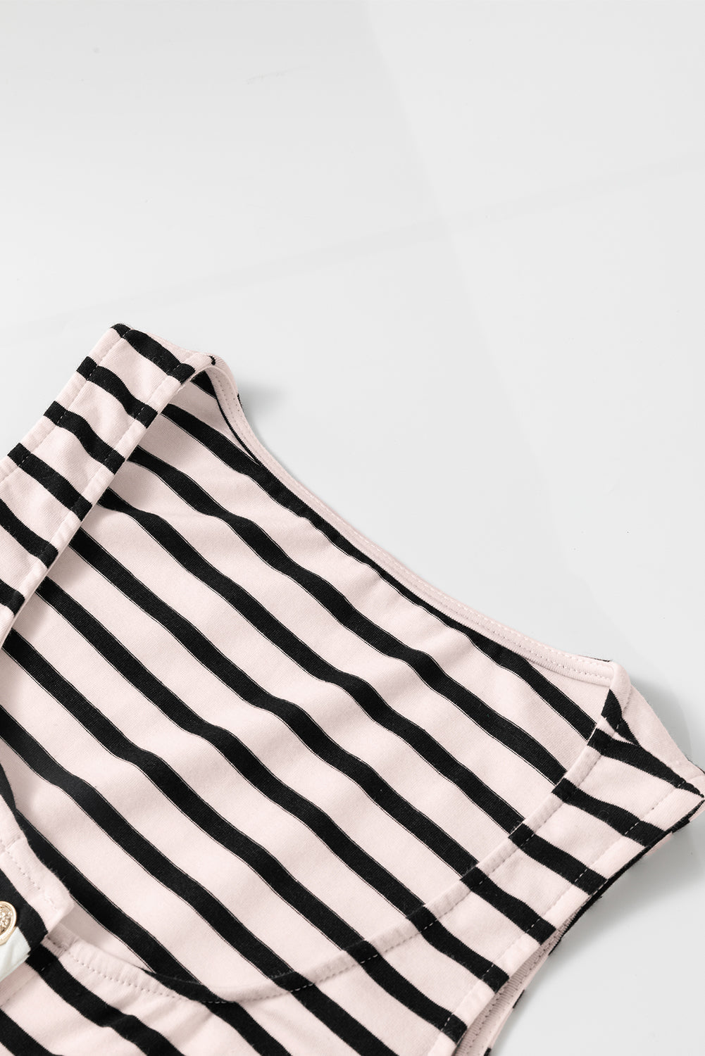 Women's Maxi Dress Featuring Sleeveless White Striped
