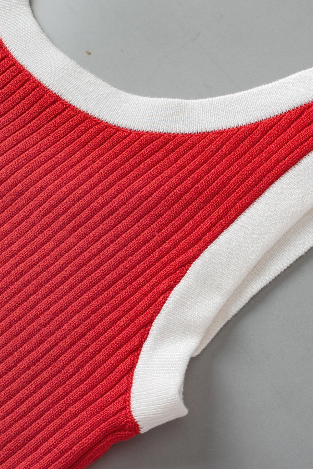 Women's Knitted U Neck Edge Rib-Knitted Tank Top