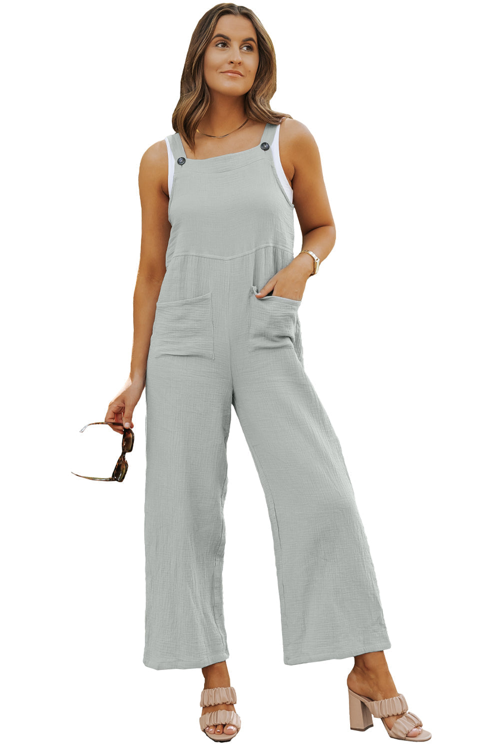 Overall for Women Textured Wide-Leg