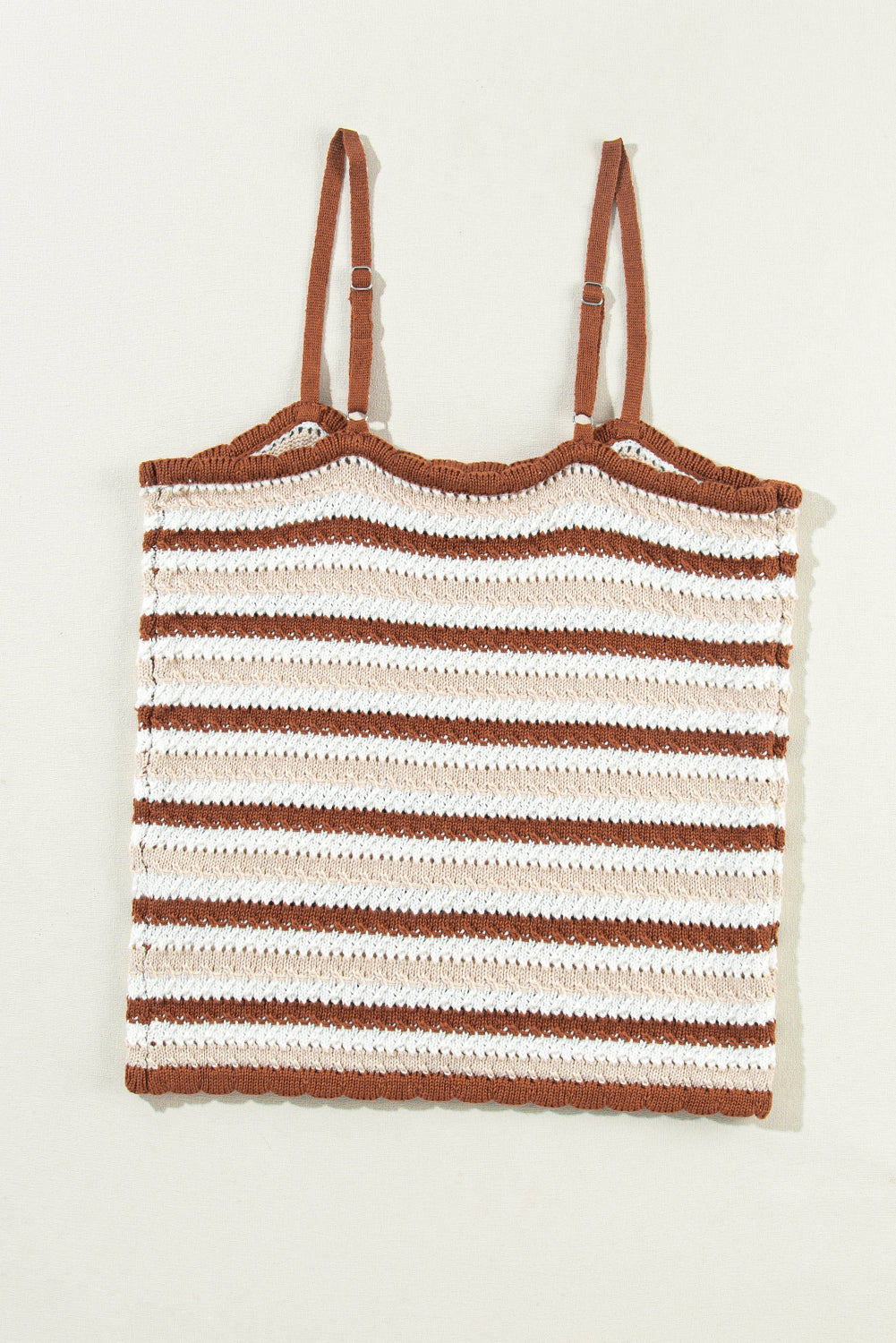 Vest for Women Striped Button-Front Cropped Knitted