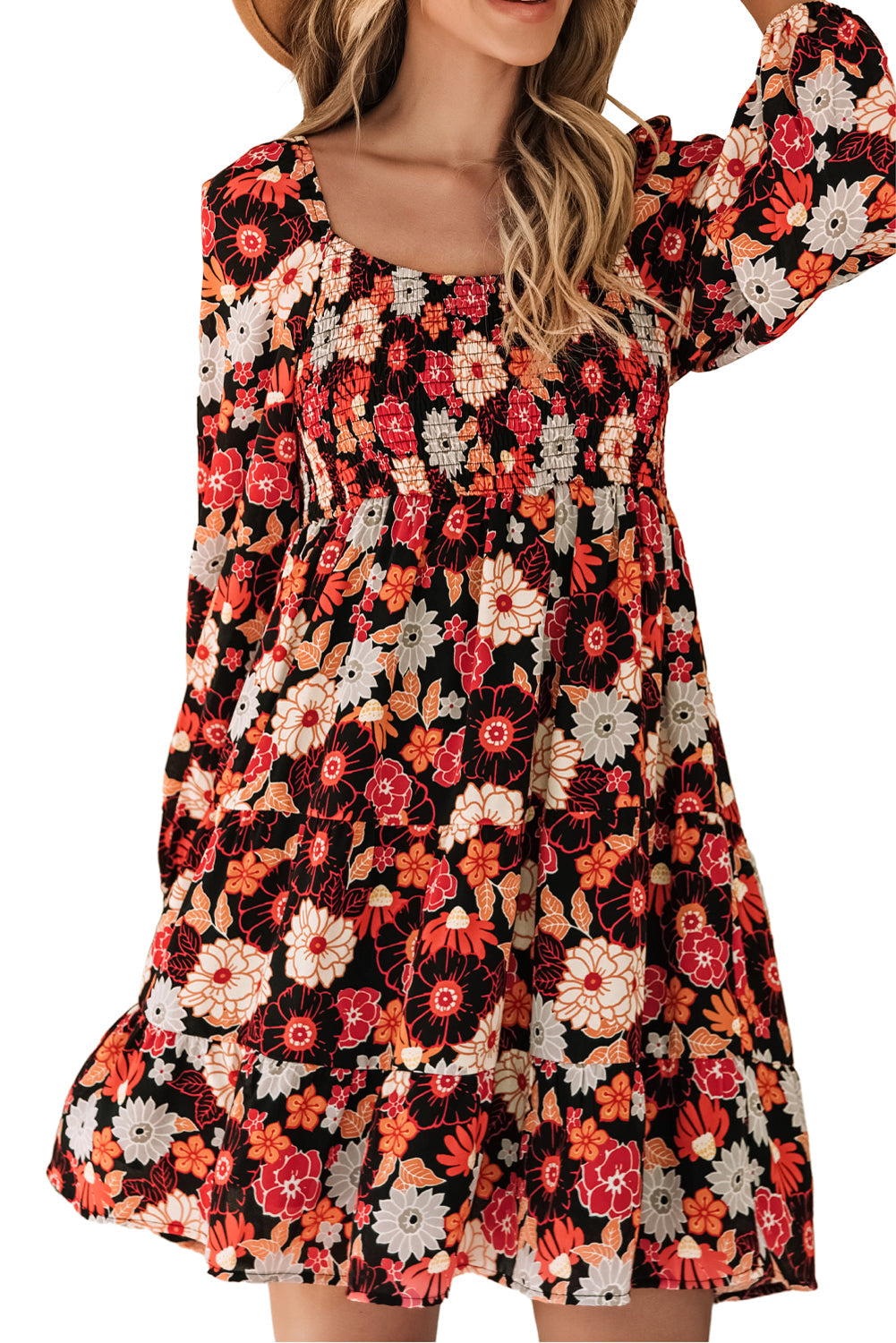 Women's Shirred High-Rise Floral Dresses