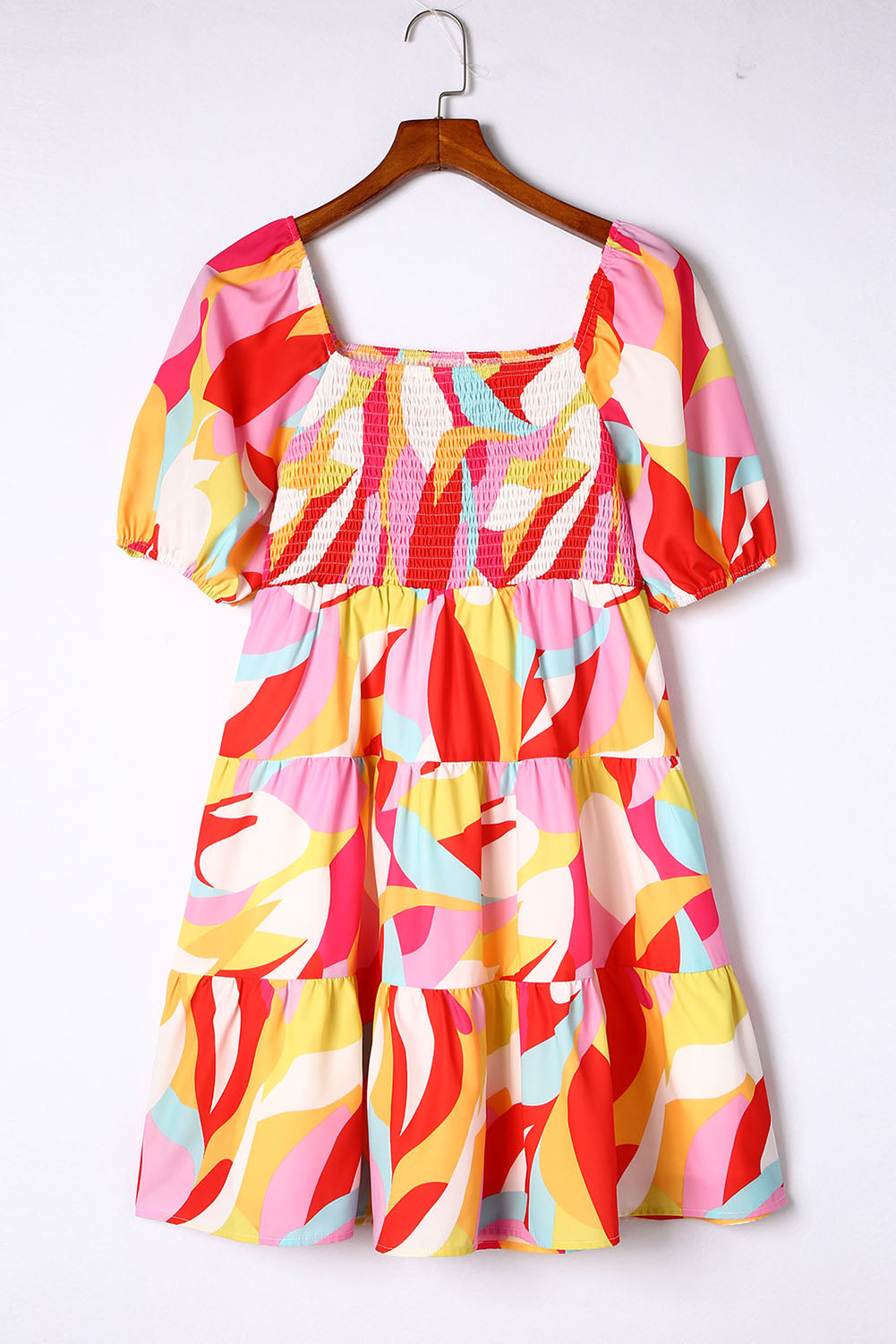 Women's Mini Dress with Shirred Babydoll