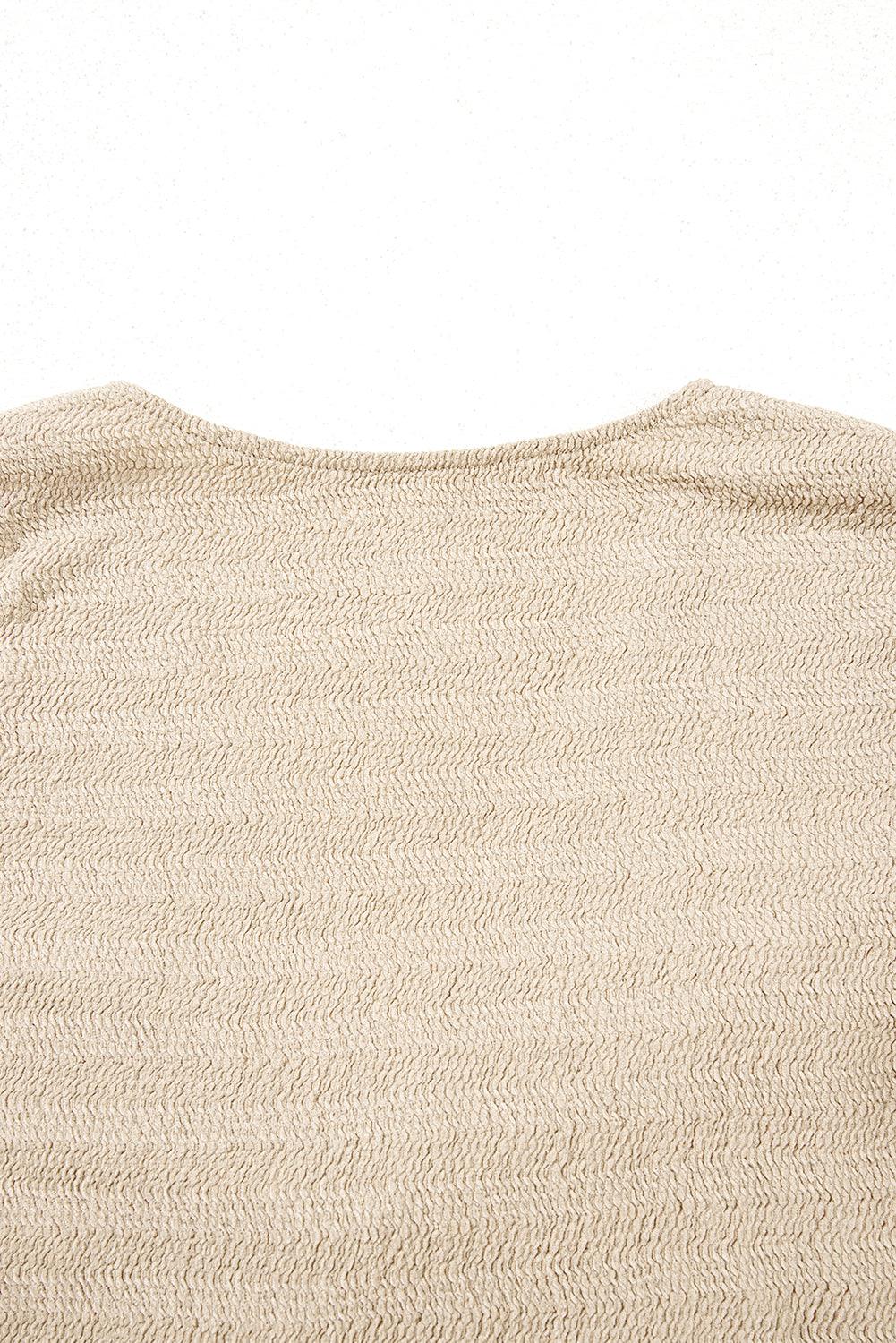 Pale Long-Sleeved Khaki V-Neck Slim Solid Top