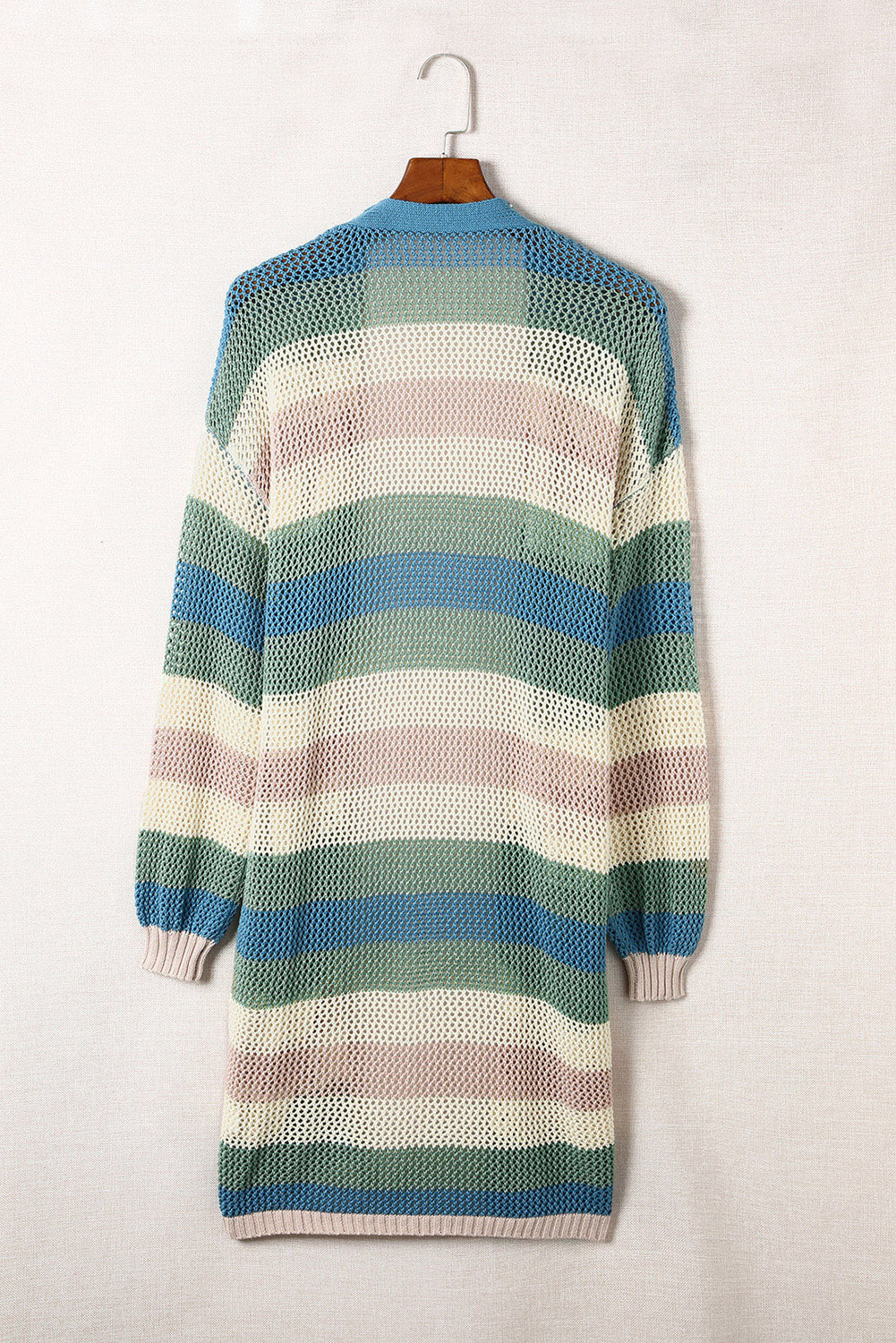 Women's Striped Hollowed Knit Cardigan