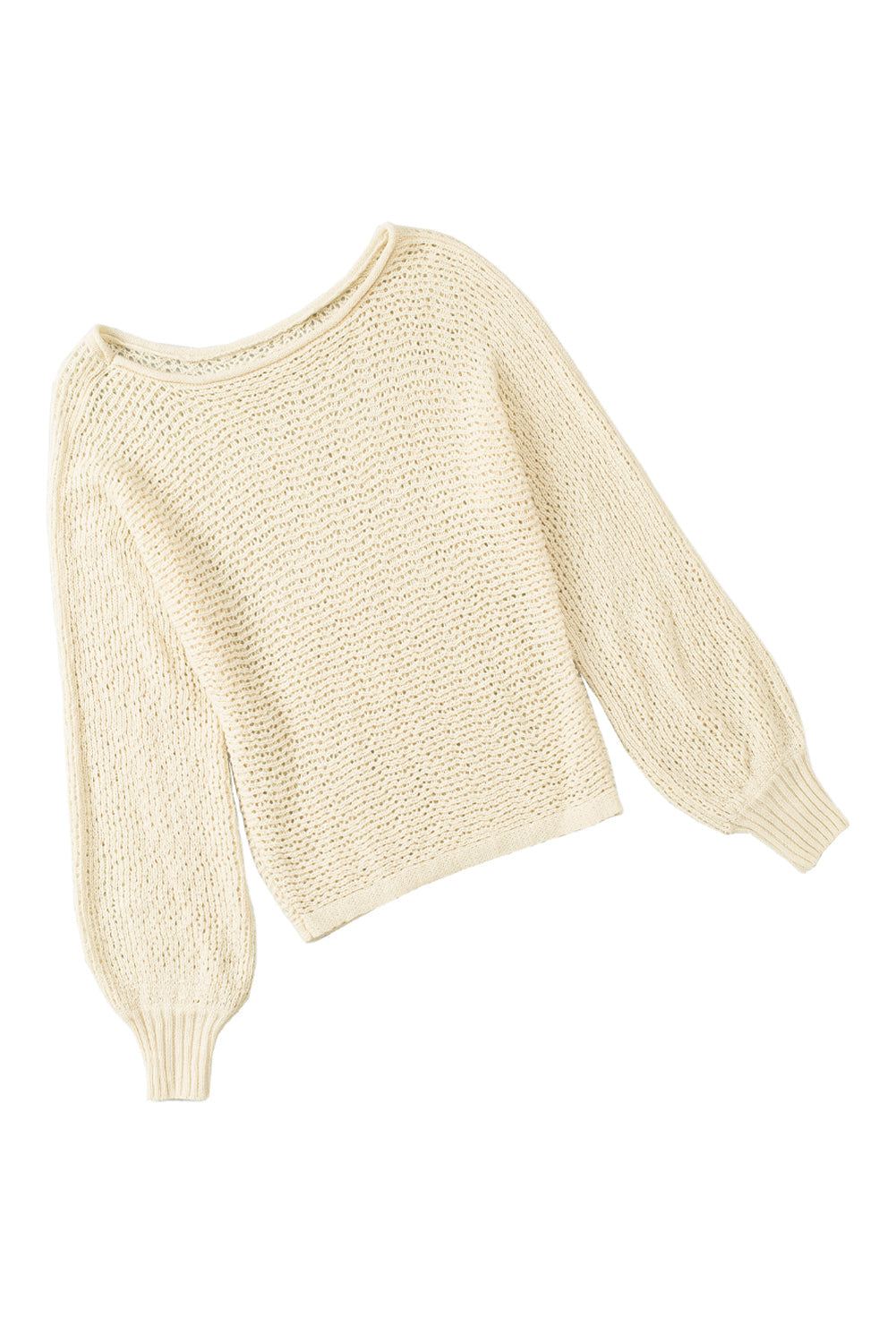 Women's Semi-Sheer Openwork Knit Sweater