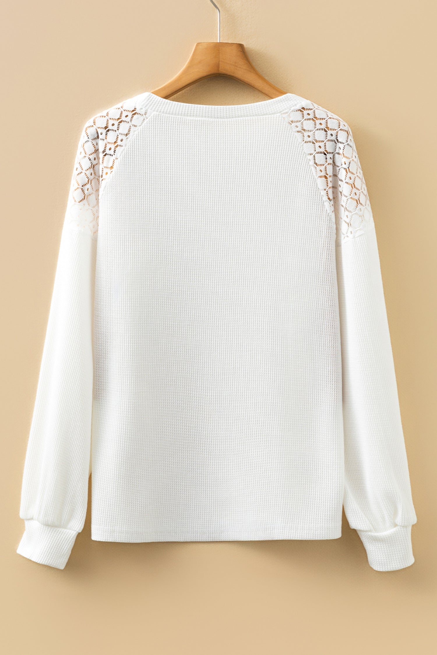 Lace Long-Sleeved Textured Pullover Style