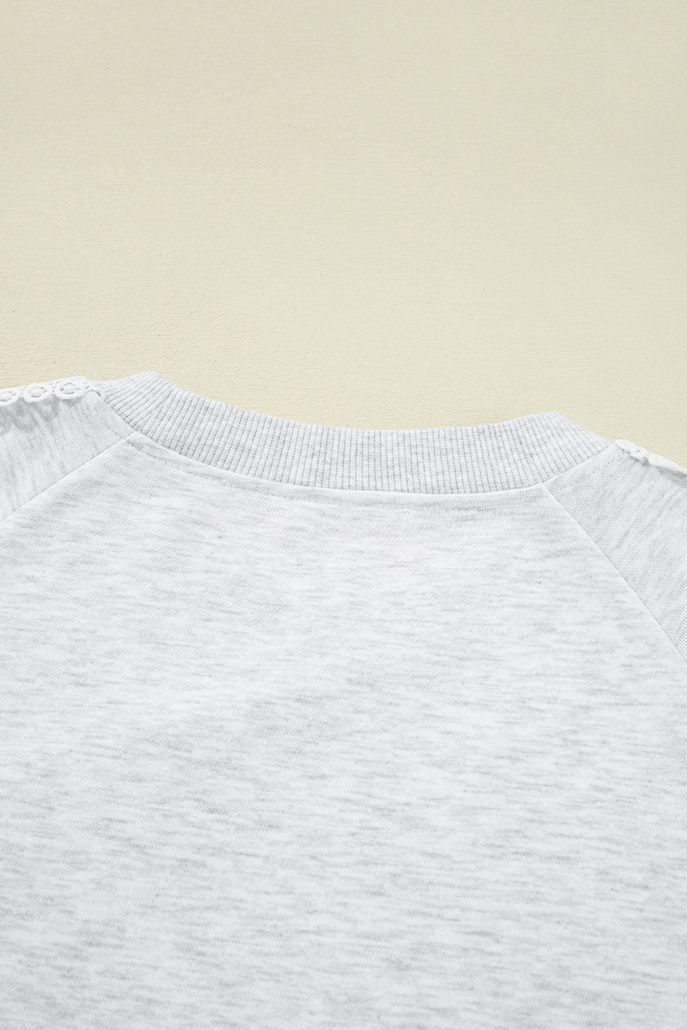 Lace Sleeve Patchwork Raglan Crew-Neck Sweatshirt