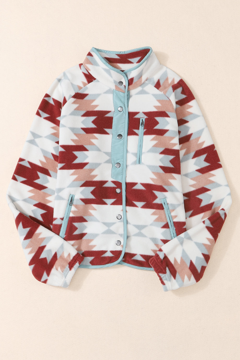 Women's Zipper Fleece Western Aztec Jacket
