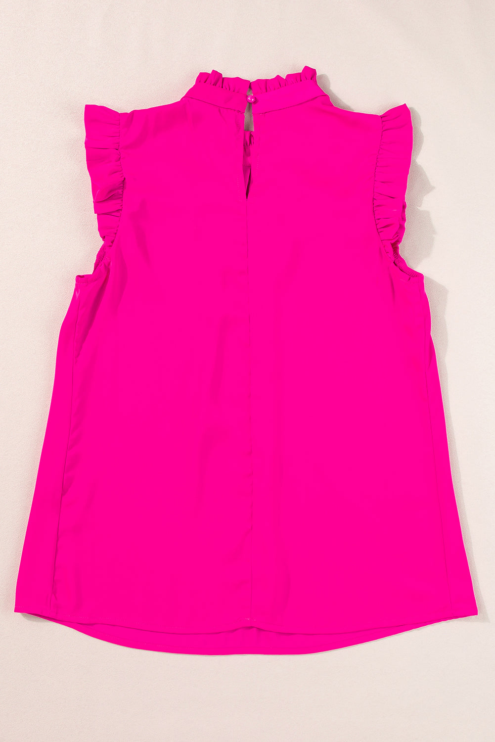 Women's Top Featuring Pleat-Detail Frill-Trimmed Trim Sleeveless