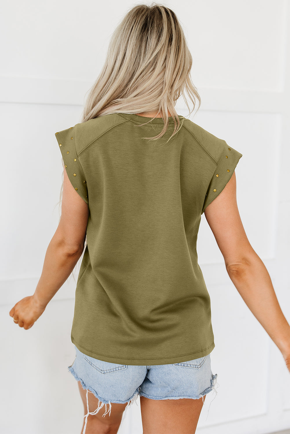 Women's Top Featuring Studded Short-Sleeve