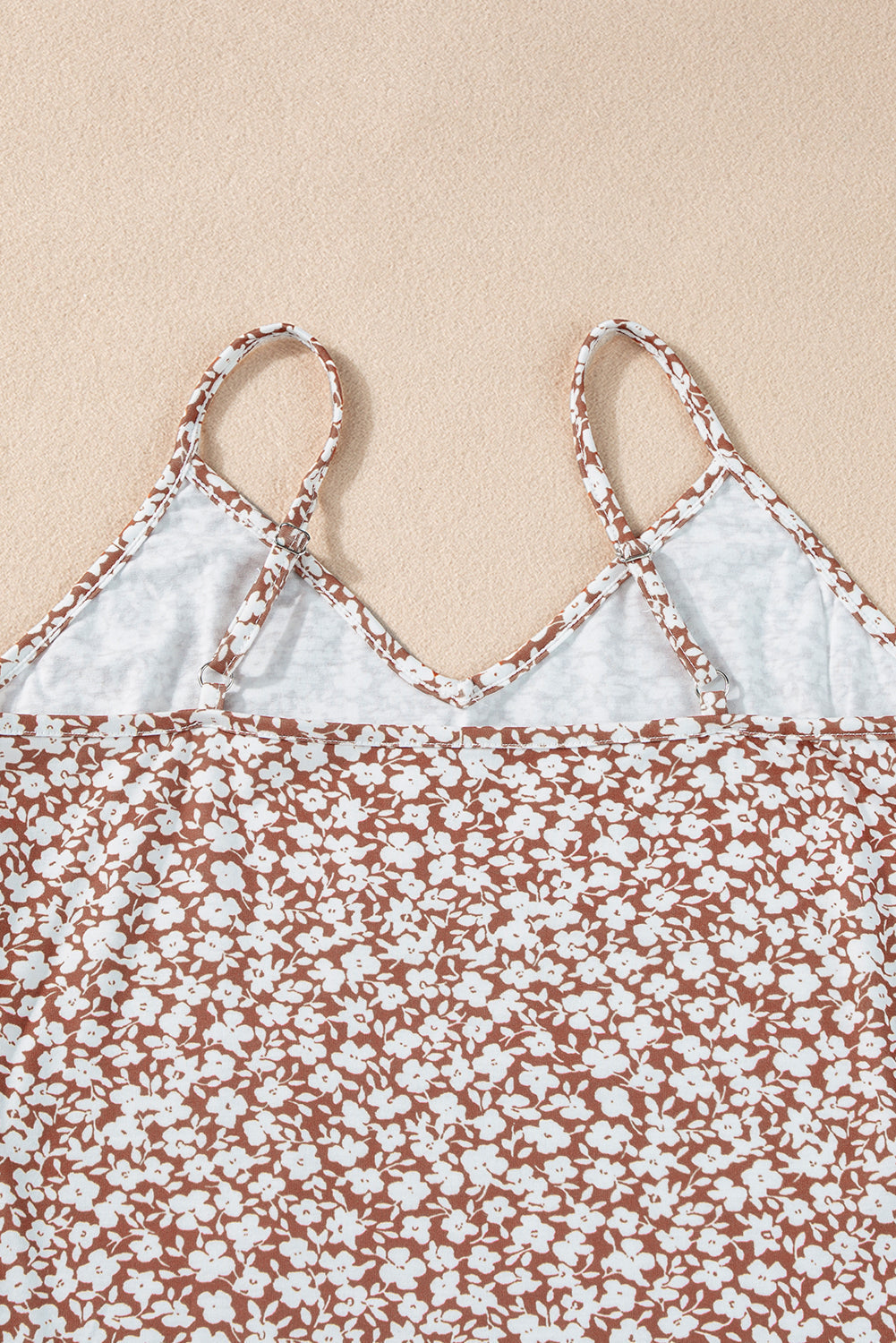Women's Bodysuit with Floral-Print Spaghetti Strap V Neck