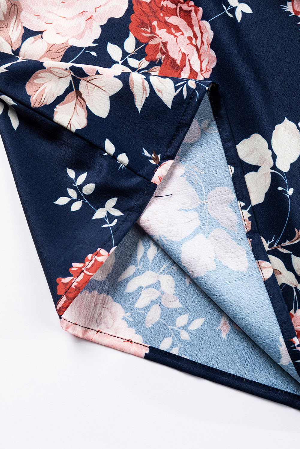 Women's Blouse Featuring Floral-Print Ruffle-Trimmed Flounce Sleeve