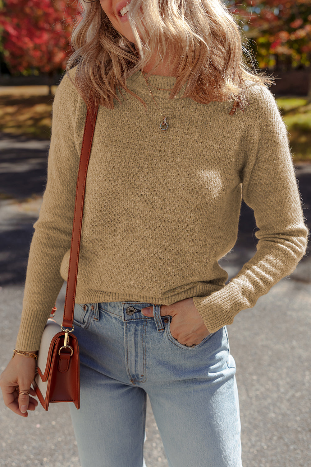 Straw Cashmere Yellow Brushed Everyday Fitted Knit Top