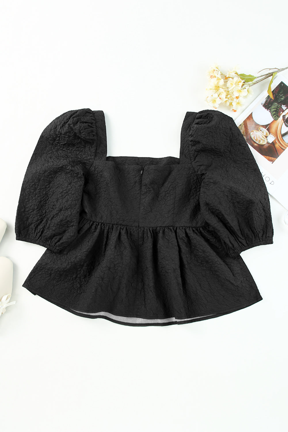 Blouse for Women Square Neck Balloon Sleeve Dress