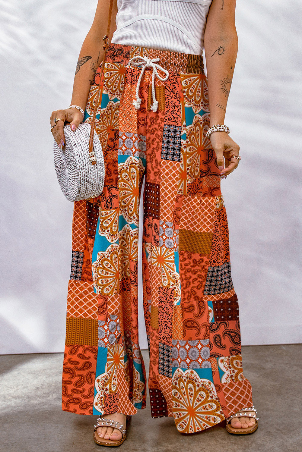 Women's Drawcord Wide Bohemian Leg Pants
