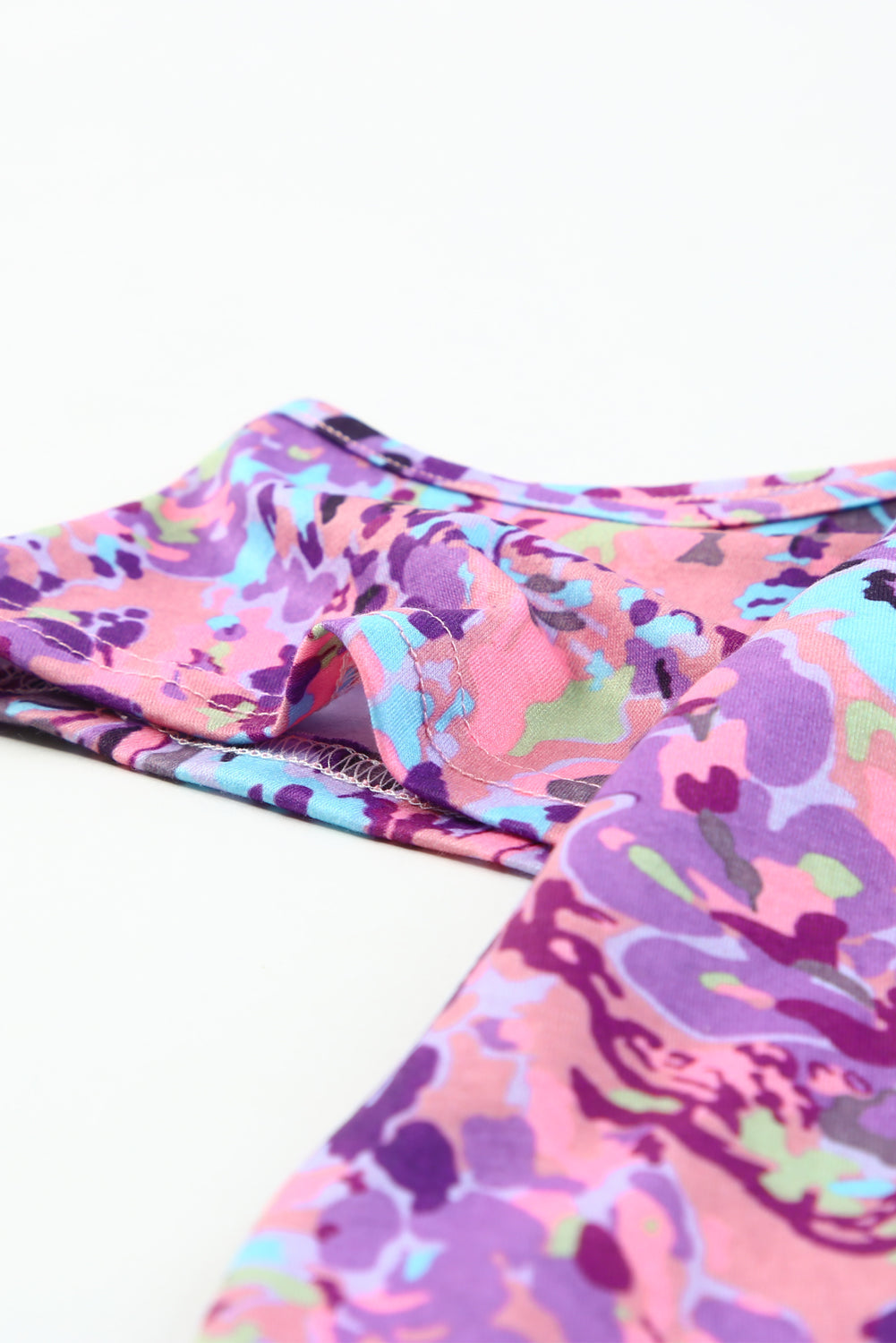 Women's Blouse Featuring Print Cold Shoulder Lavender Floral-Print