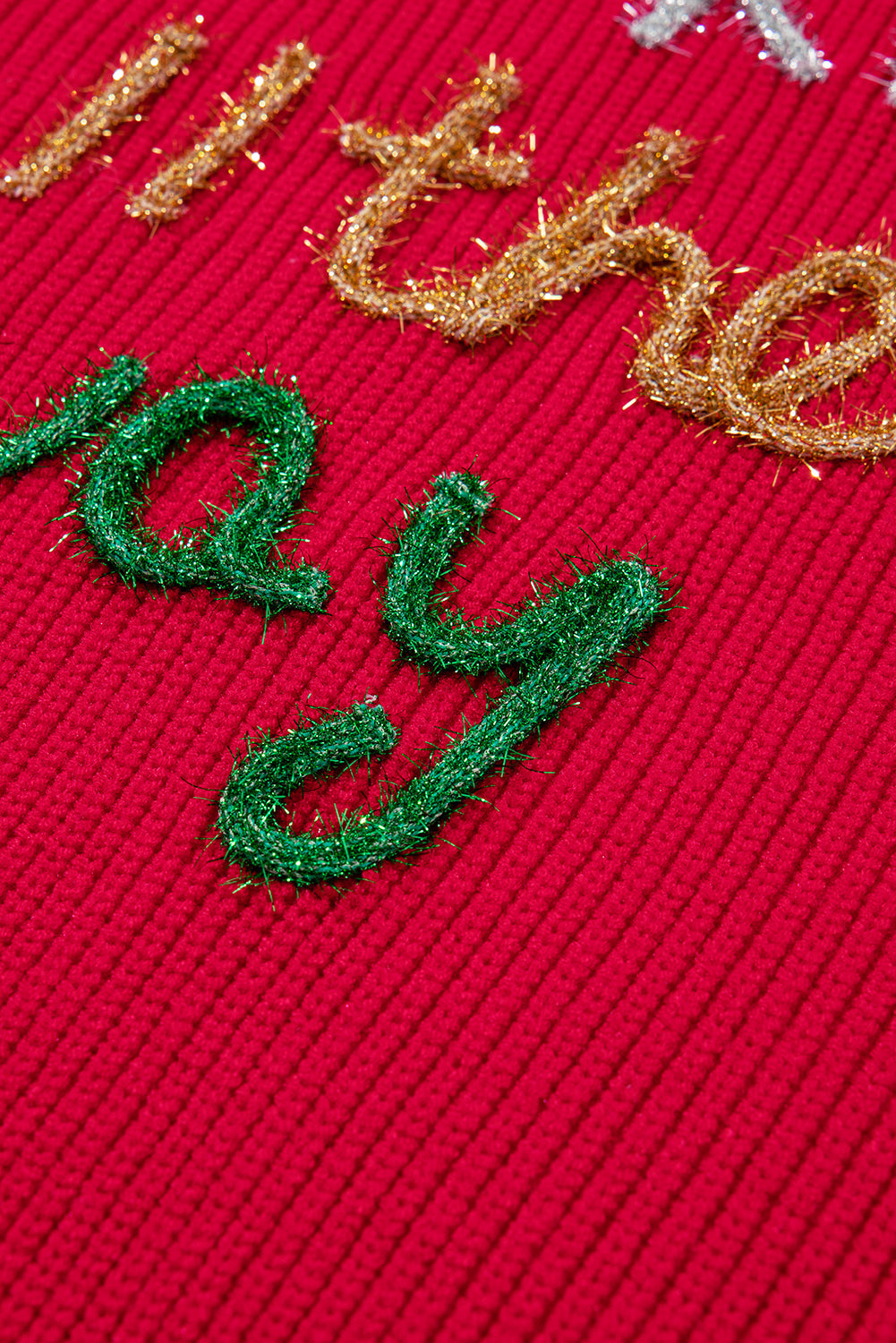 Women's Sweater with Tinsel Crew Neck Plus Size