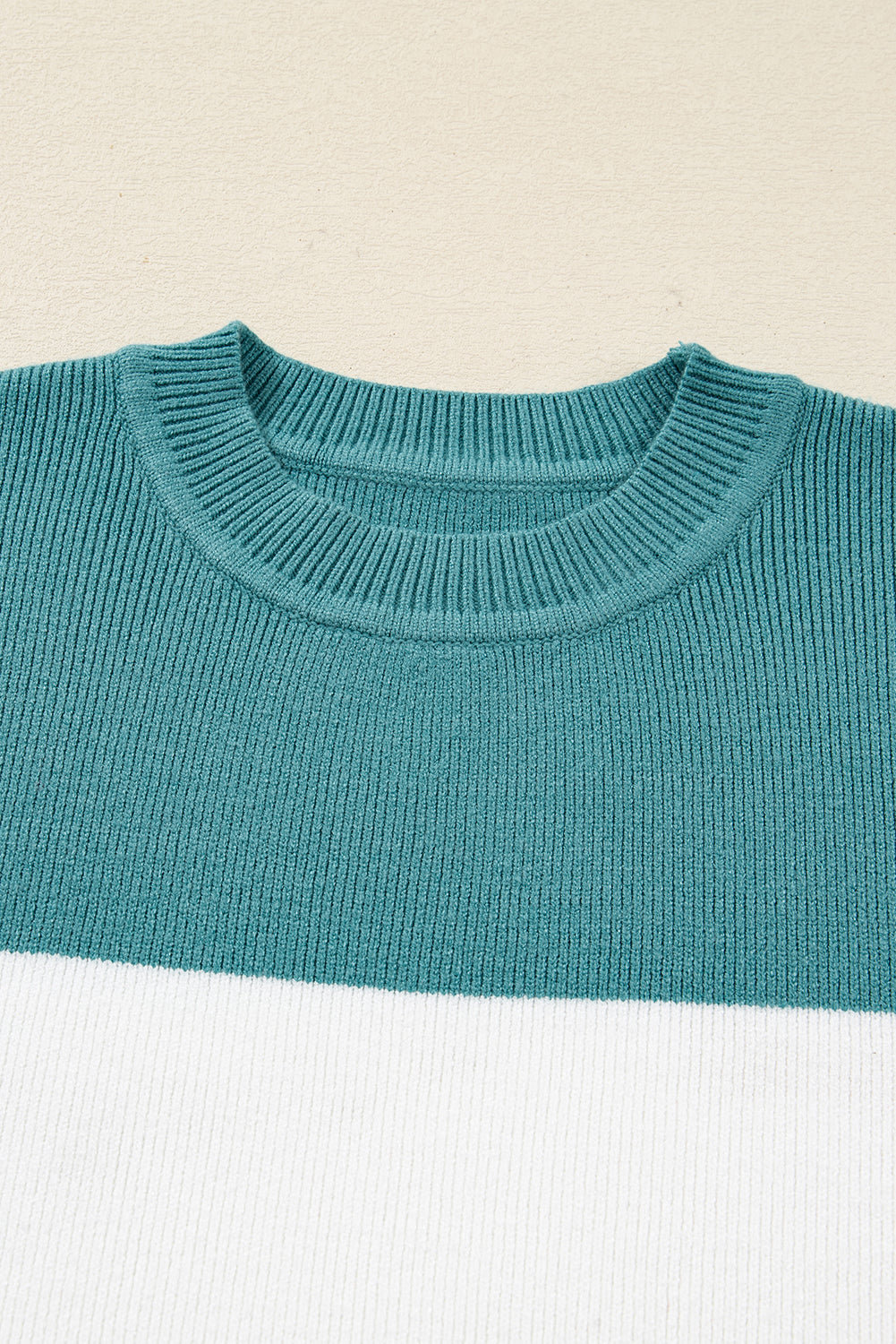 Plain Rib-Knit Colorblock Rib-Knit Knit Baggy Knit Top