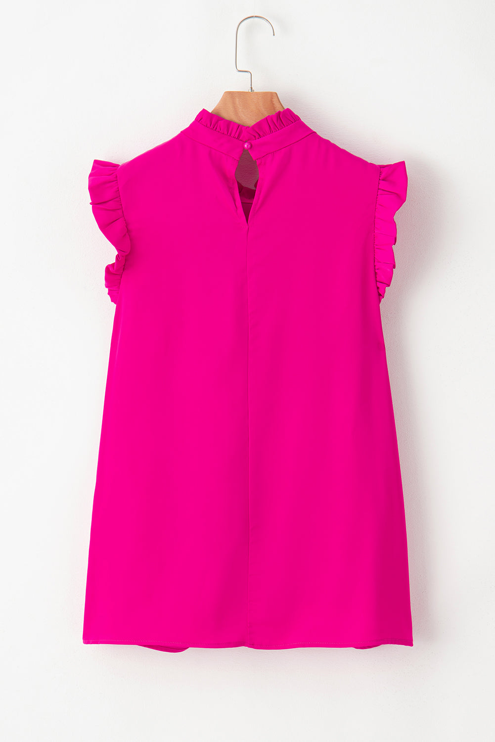 Women's Top Featuring Pleat-Detail Frill-Trimmed Trim Sleeveless
