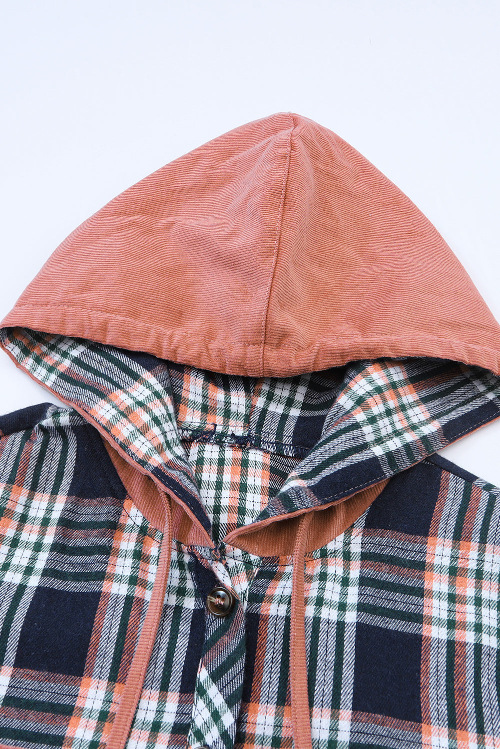 Women's Shacket with Hooded Drawcord Plaid