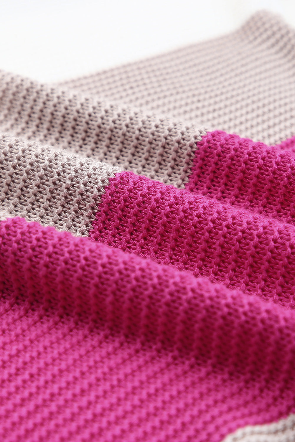 Women's Sweater Featuring Half Sleeve Stripe Knitted
