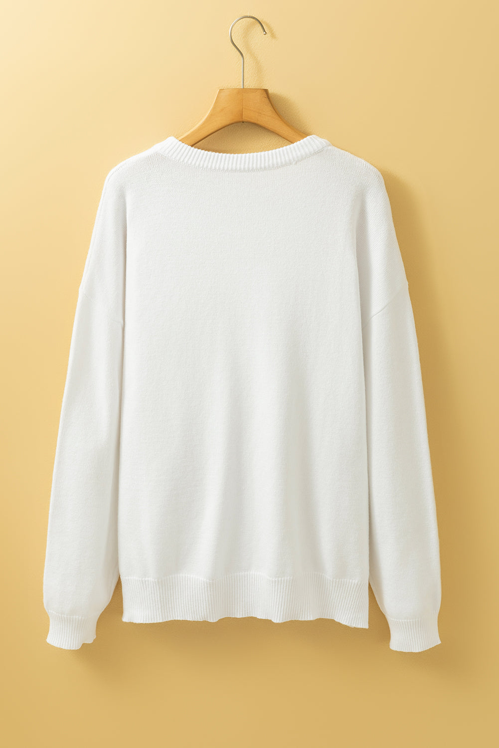 Plus Size Thankful Ivory Embroidered Sweater