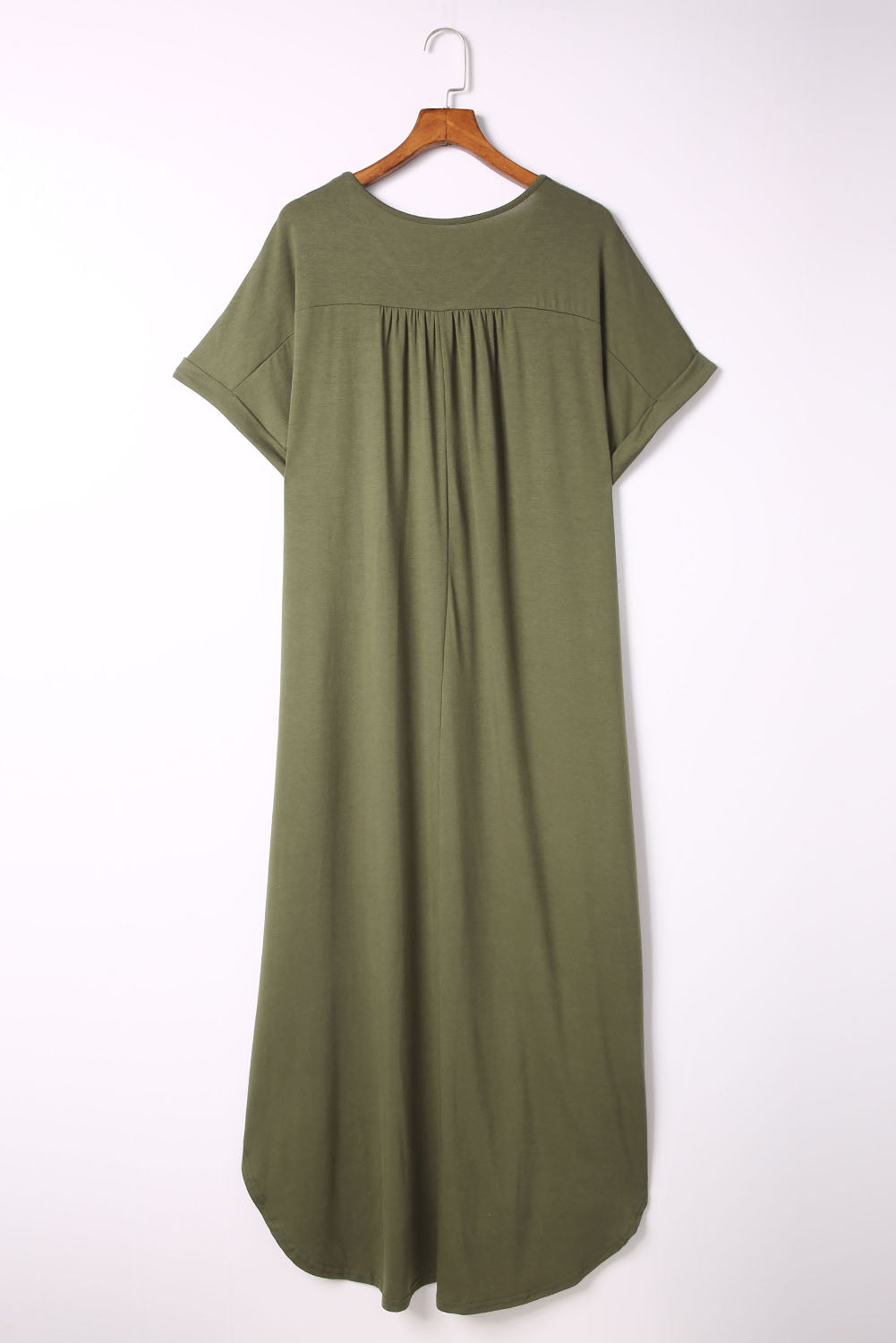 Women's Maxi Dress with Plus Size Rolled Cuffs