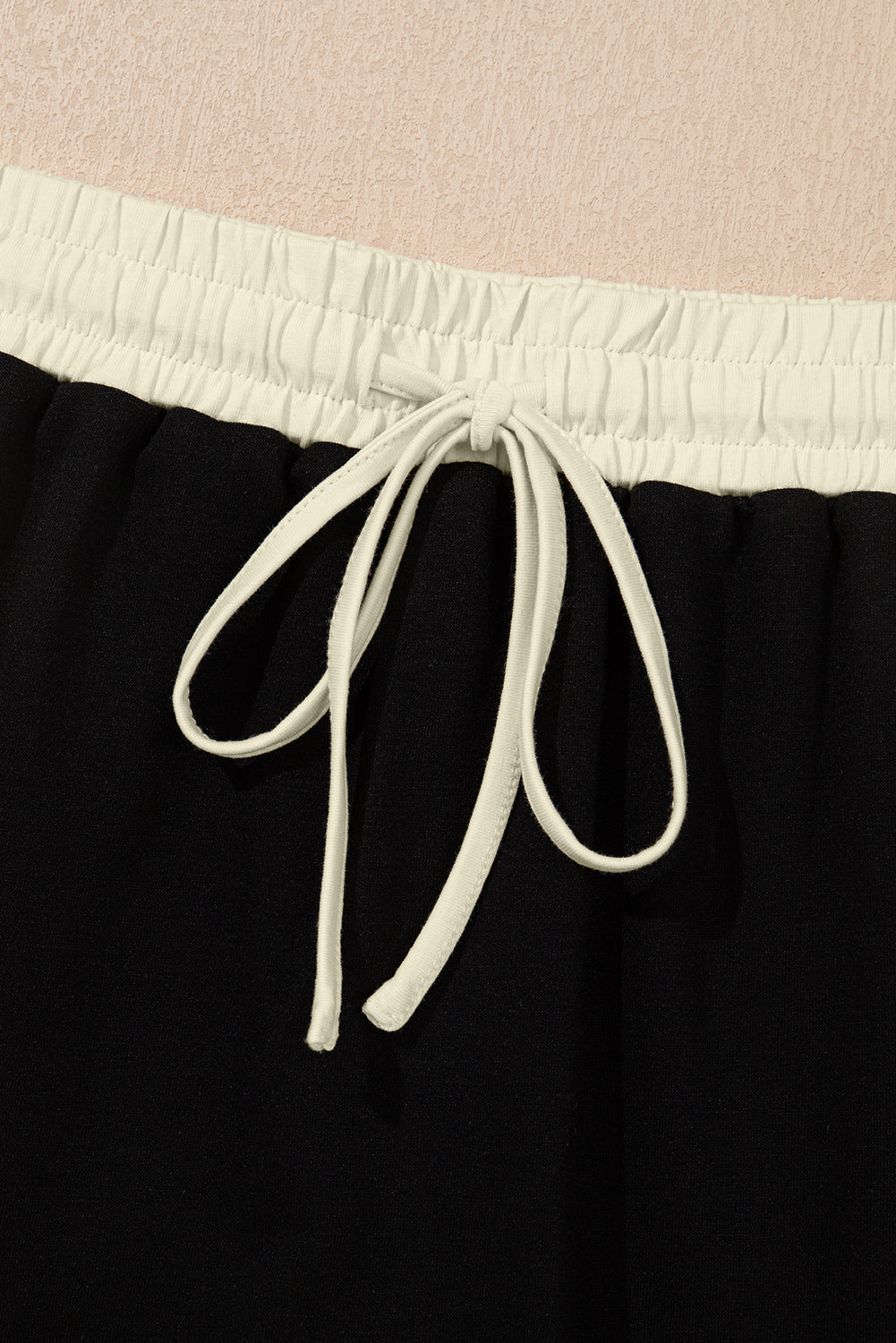 Colorblock Edge Drop-Shoulder T Shirt and Skort 2-Piece Outfit in Black