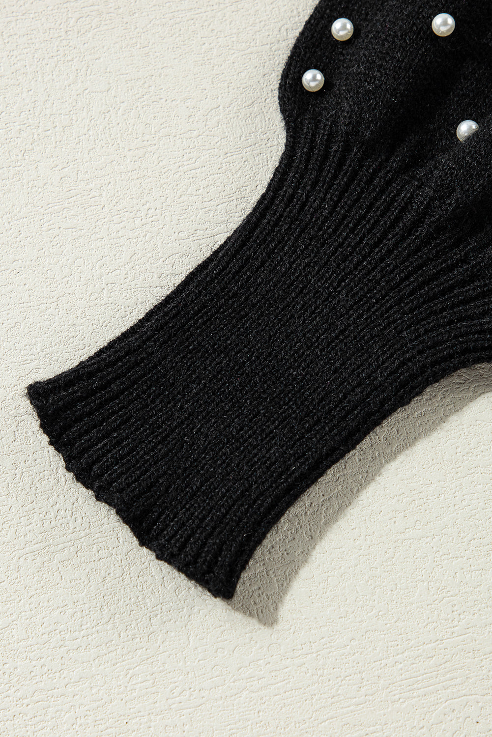 Pearl Beaded Bishop Sleeve Sweater
