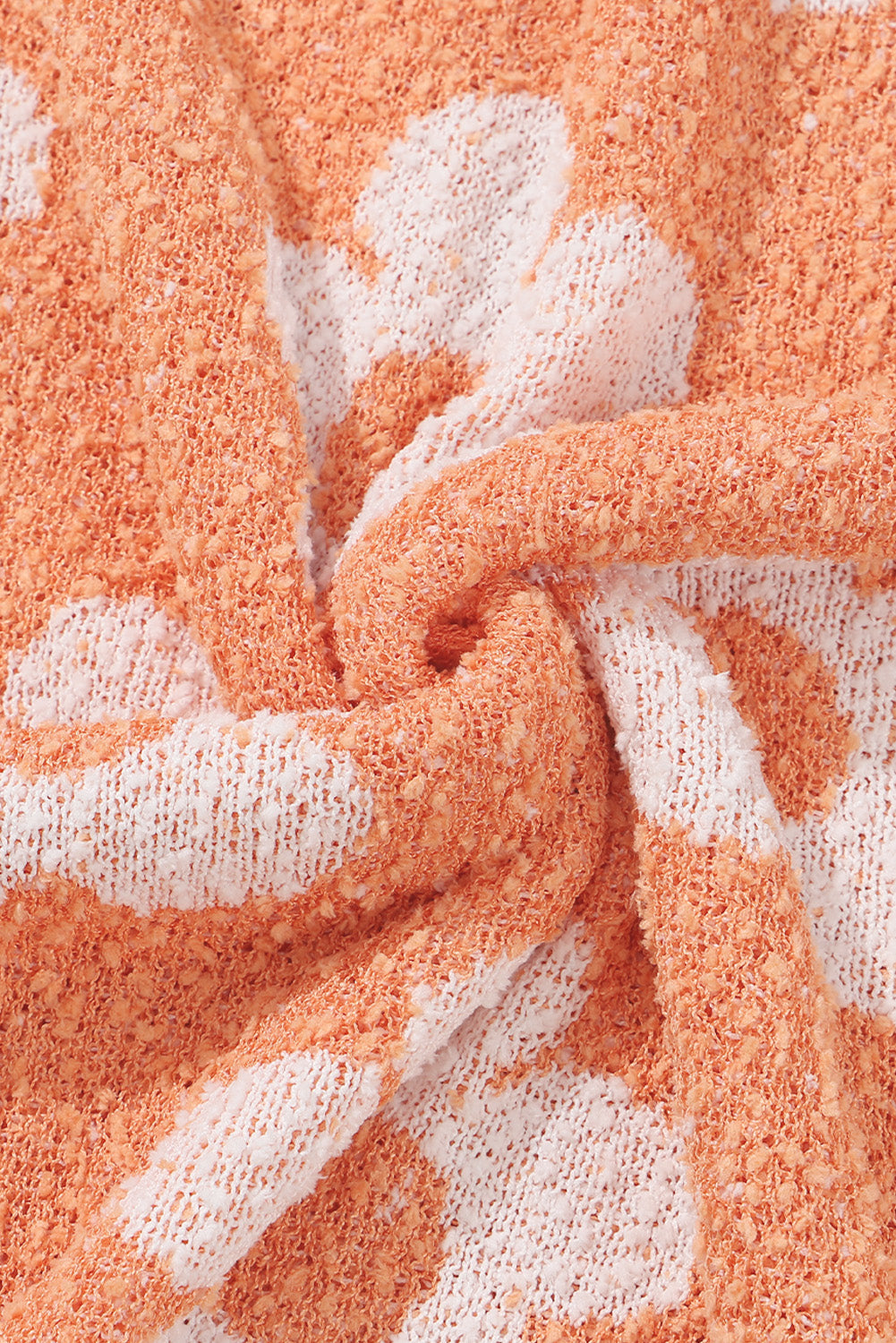 Sweater for Women Dropped-Shoulder Fuzzy Floral-Print Knitted