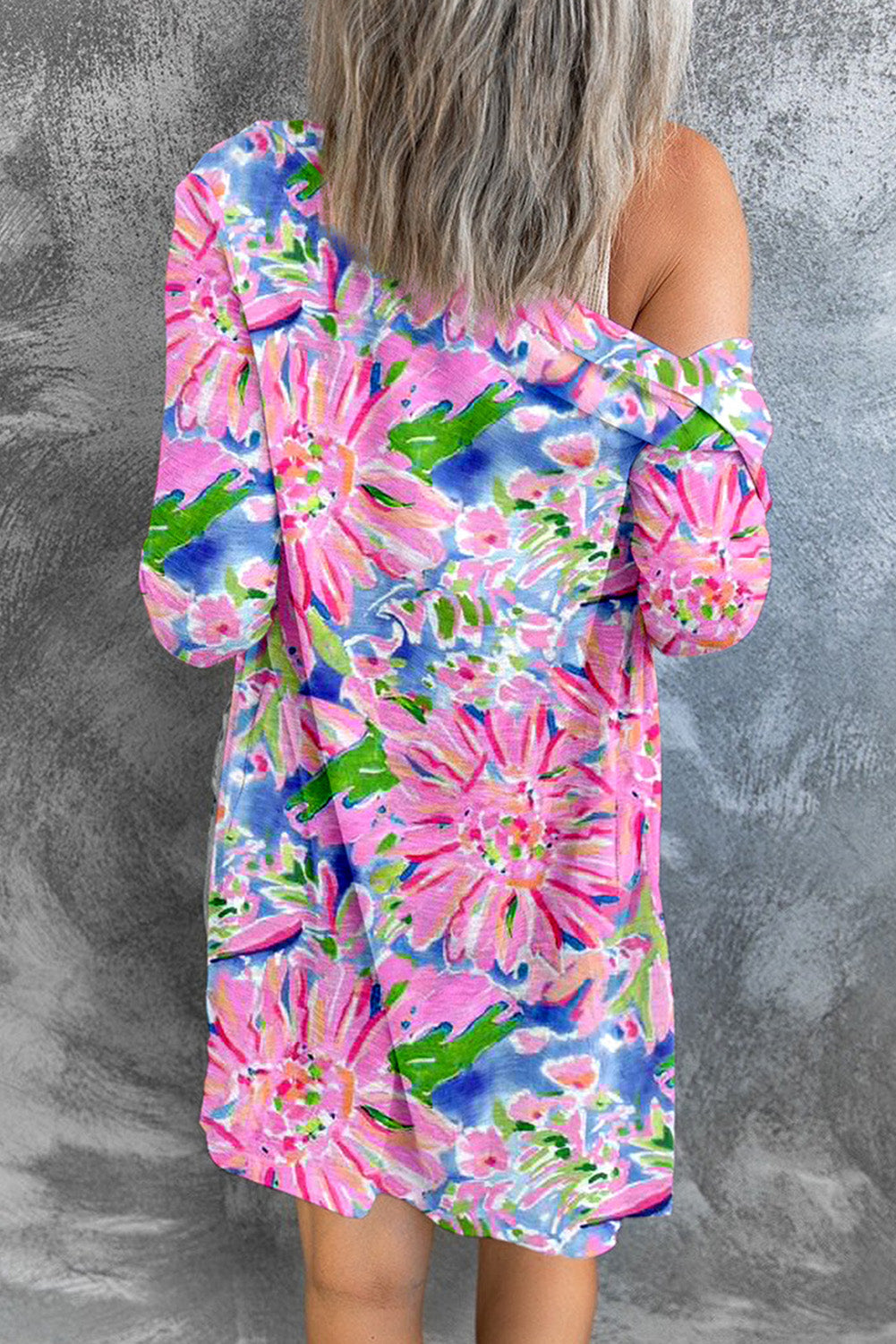 Cardigan for Women Flower Long-Sleeve Button Up
