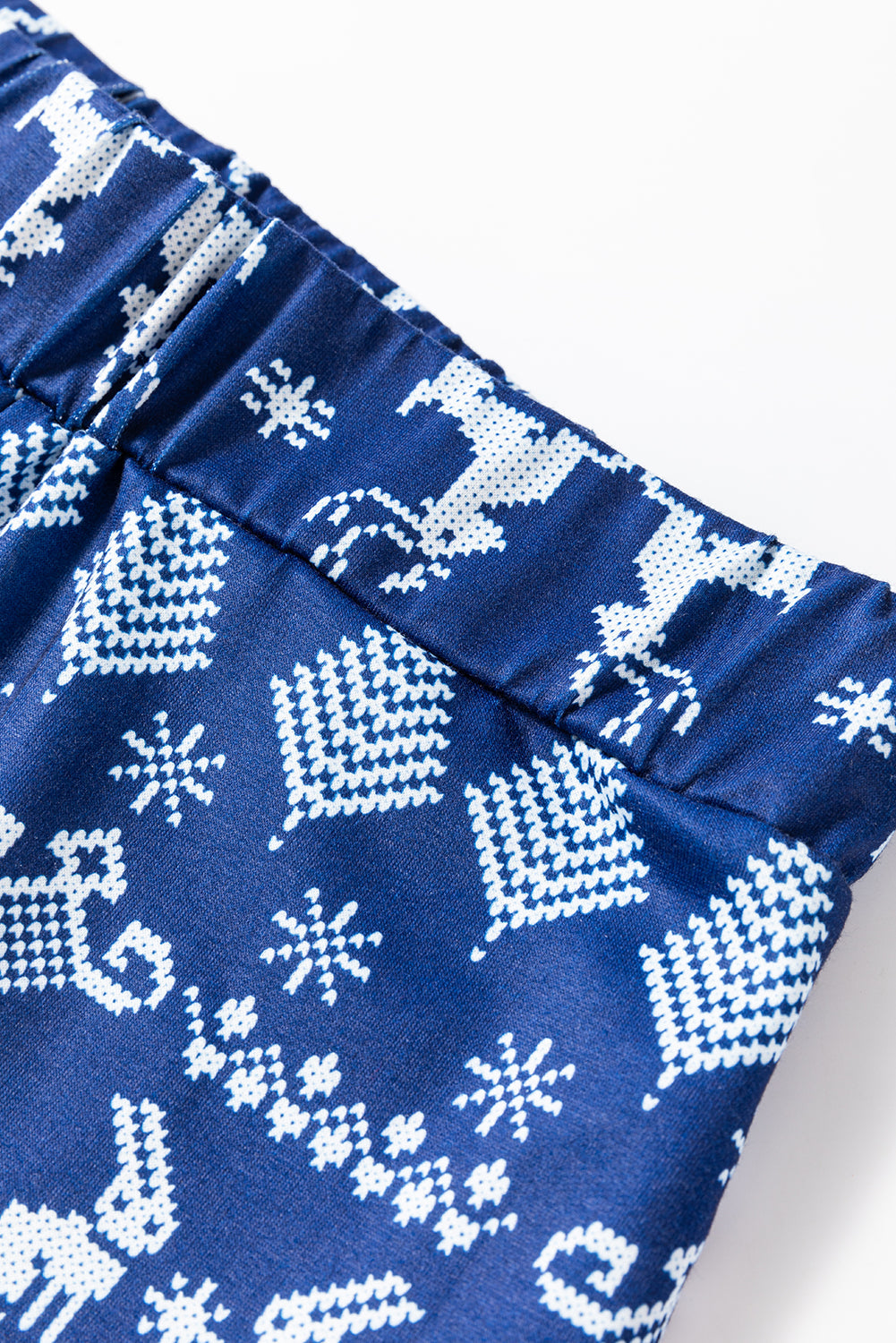 Solid Christmas Top and Pants 2-Piece Lounge Set