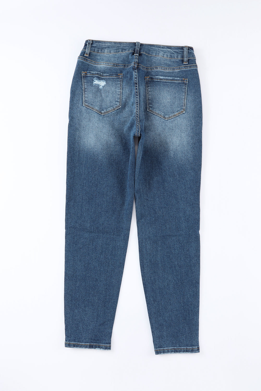 Women's Jeans Featuring Fly High-Rise Distressed Button