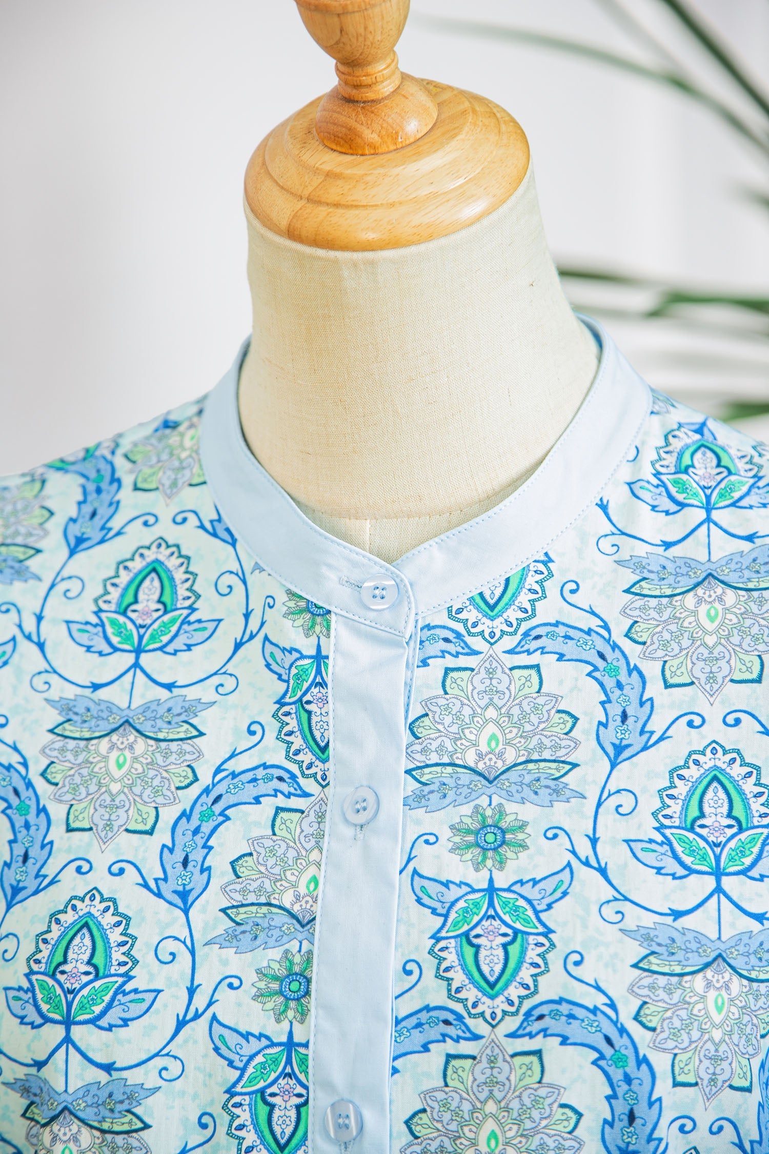 Paisley Print Puff Sleeve Loose Shirt