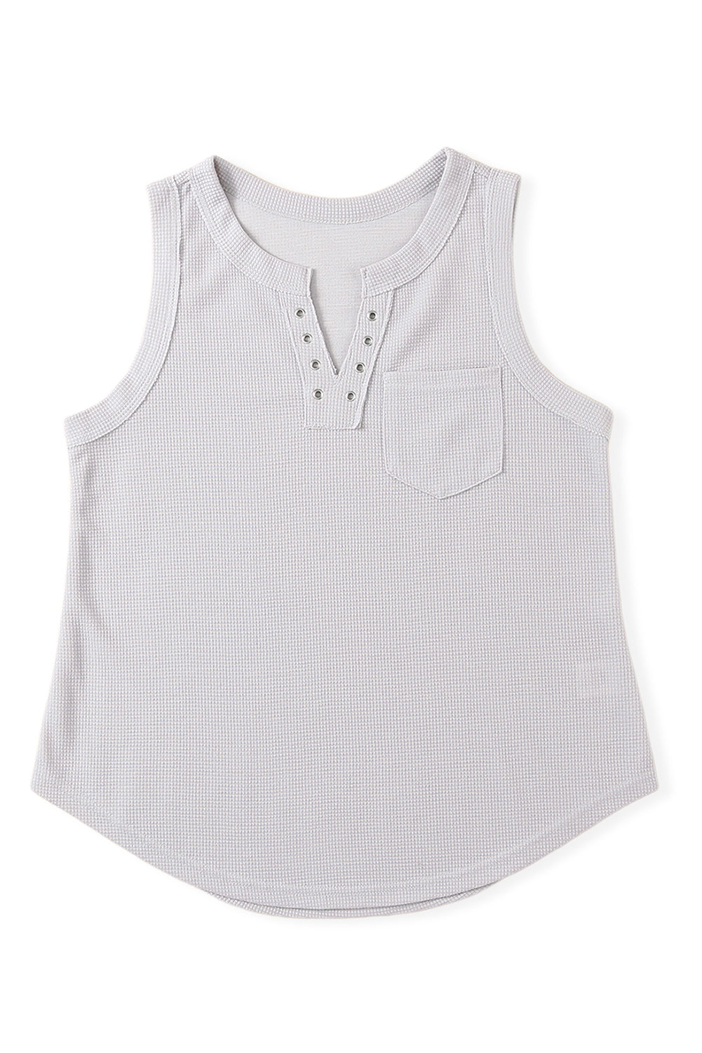 Women's Tank Featuring Thermal Knitted Notched Eyelet