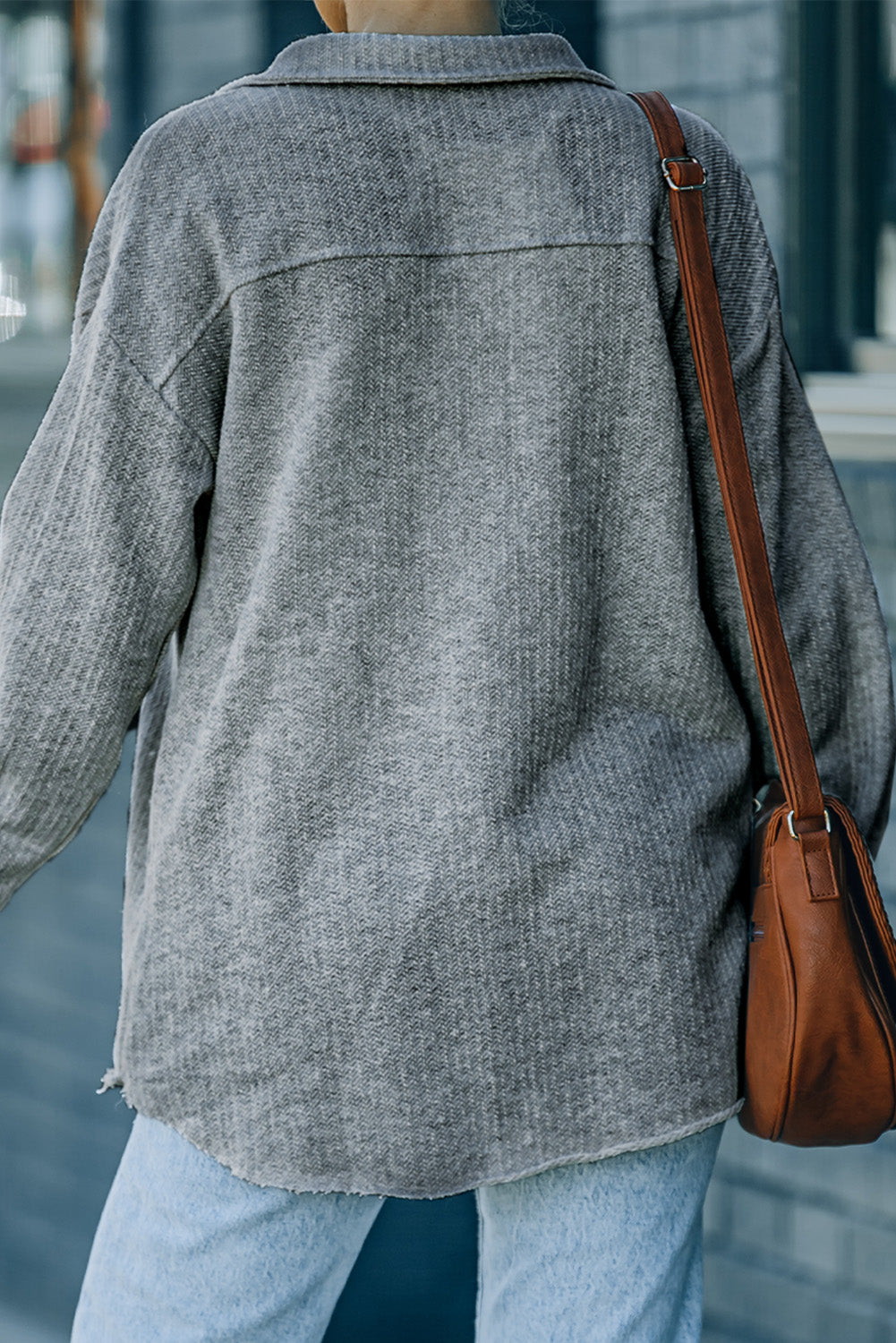 Women's Textured Button Women Shirt Jacket