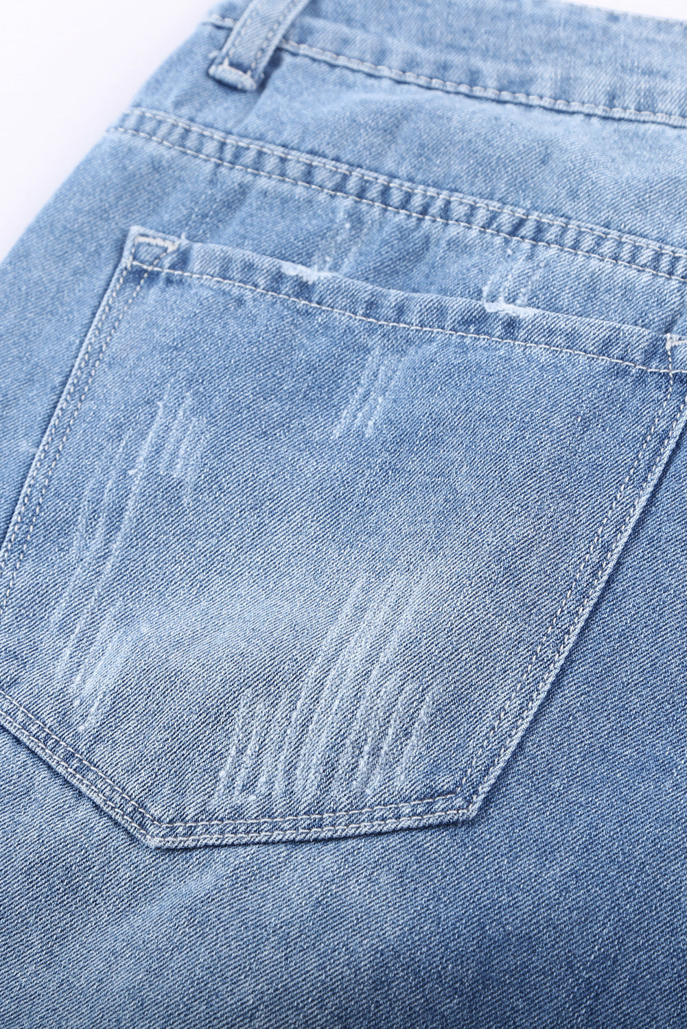 Women's Shorts with Distressed Ripped Rolled Hem Denim
