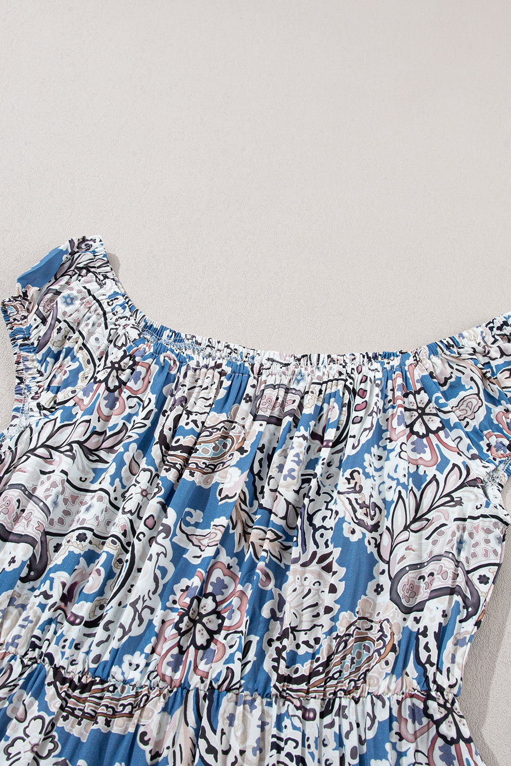 Women's Maxi Dress with Bohemian Paisley Print Off Shoulder